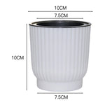 pot fleur hydroponique auto arrosage moderne blanc rayures verticales plante verte intérieur