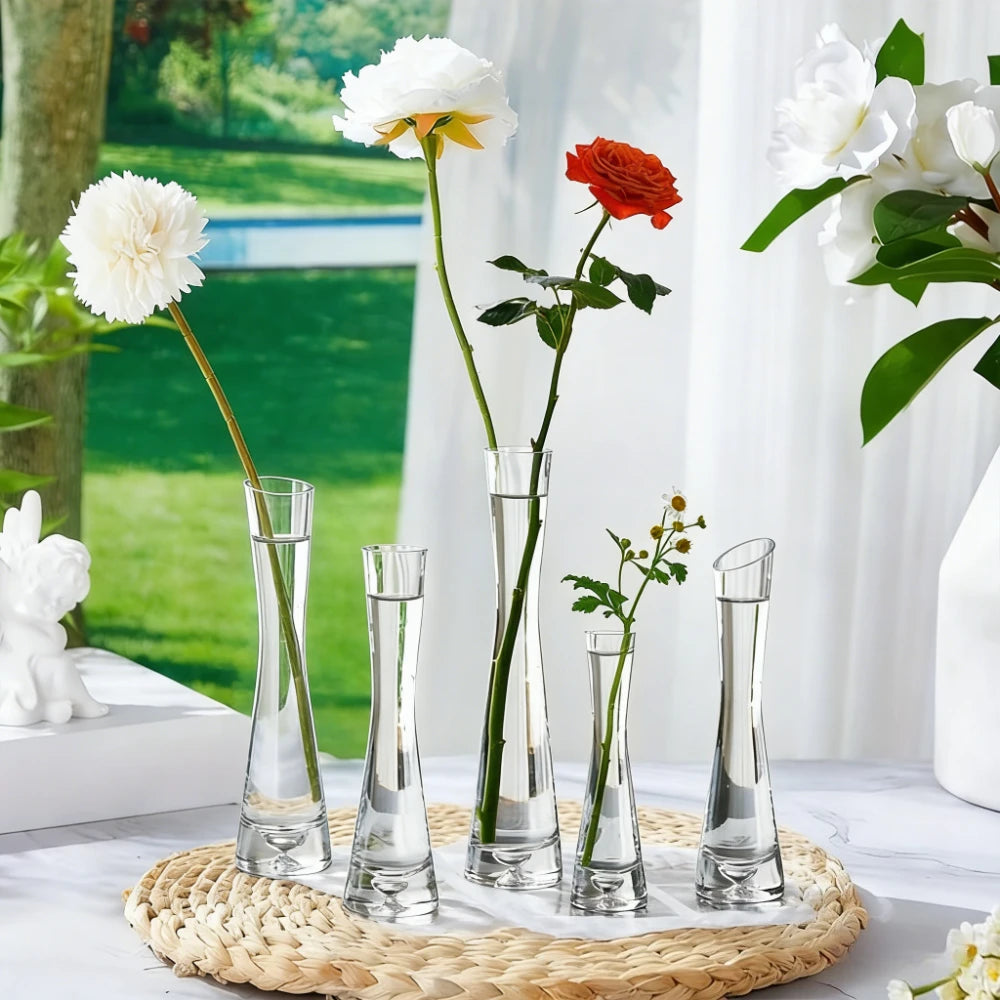 vases verre transparent modernes décoration plantes hydroponiques fleurs artificielles 15cm 20cm 25cm