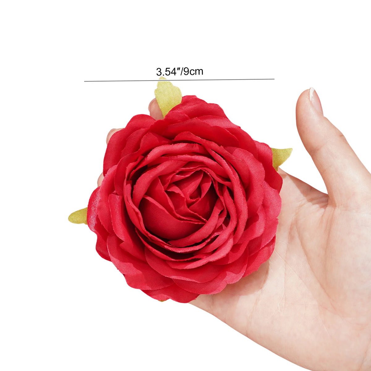 fleurs artificielles roses boutons peony feuilles vertes decoration intérieure classique 9cm 3.54inch