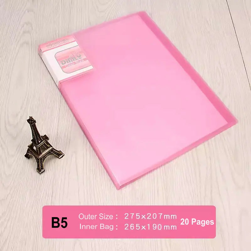 classeur transparent pvc a5 b5 organiseur documents scolaire scolaire moderne violet