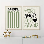 affiche moderne citation amour verte décoration murale toile sans cadre print abstract