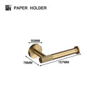 ensemble accessoires salle bain doré métal brossé porte serviette savon distributeur moderne
