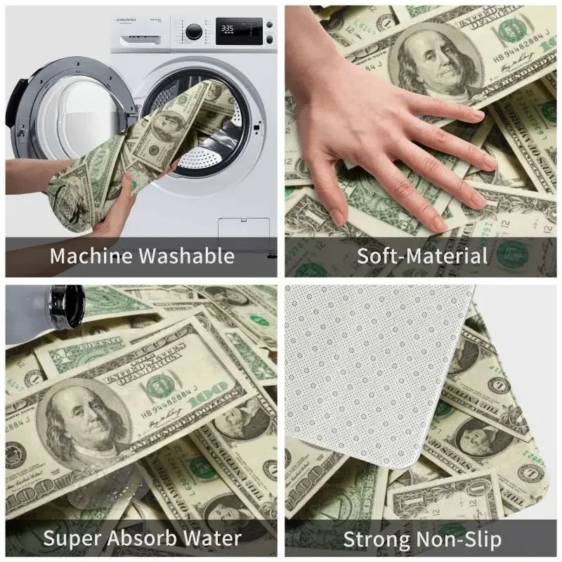 tapis vert moderne billets dollars antidérapant imperméable usage extérieur intérieur porte sol