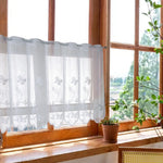 rideau floral transparent fenêtre blanc motif papillon brodé décoration chambre moderne pastorale