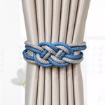 rubans fenêtres modernes aimants bleu doré tissés noeuds