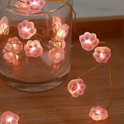 Guirlande lumineuse suspendue en forme de patte de chat rose, 2 mètres, 20 LED, décoration féerique pour chambre