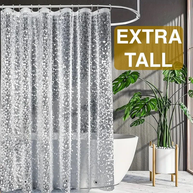 rideau douche transparent moderne grains taille 170cm 180cm aimants