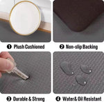 tapis anti fatigue impermeable antidrapant pvc noir facile nettoyage adhésif moderne salon cuisine