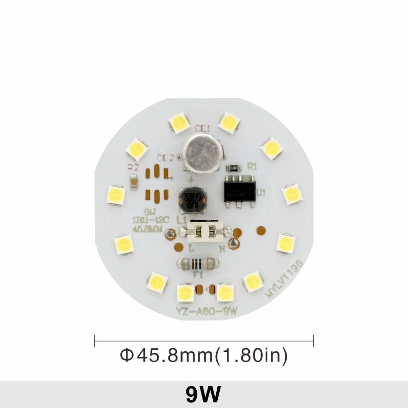 plaque led circulaire diodes blanc moderne 5w 7w 9w 12w 15w 18w 220v