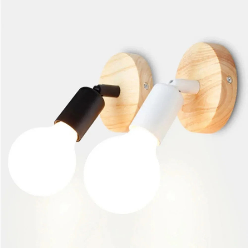 lampe murale moderne bois blanc noir minimaliste fixations vis chambre salon étude entree