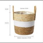 paniers rangement boho blanc rayures naturel bordure noire pliables stockage maison jardin
