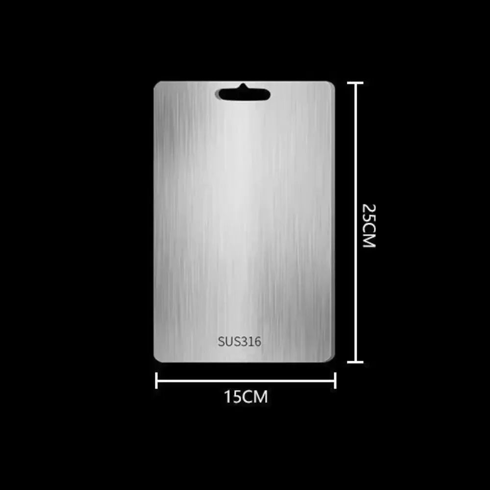 planches découper acier inoxydable rectangle moderne lisse poignée intégrée cuisine utilitaire argenté
