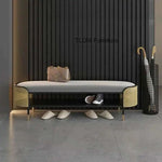 pouf contemporain banc gris tressé adhésif 120cm 140cm 160cm 43cm large 5cm haut