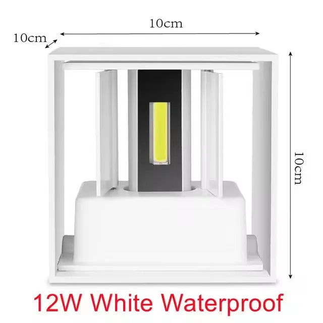 applique murale extérieure led aluminium étanche moderne jardin balcon maison noir blanc