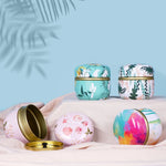 boîte thé verre hermétique couvercle bouton motif fleurs classique élégant
