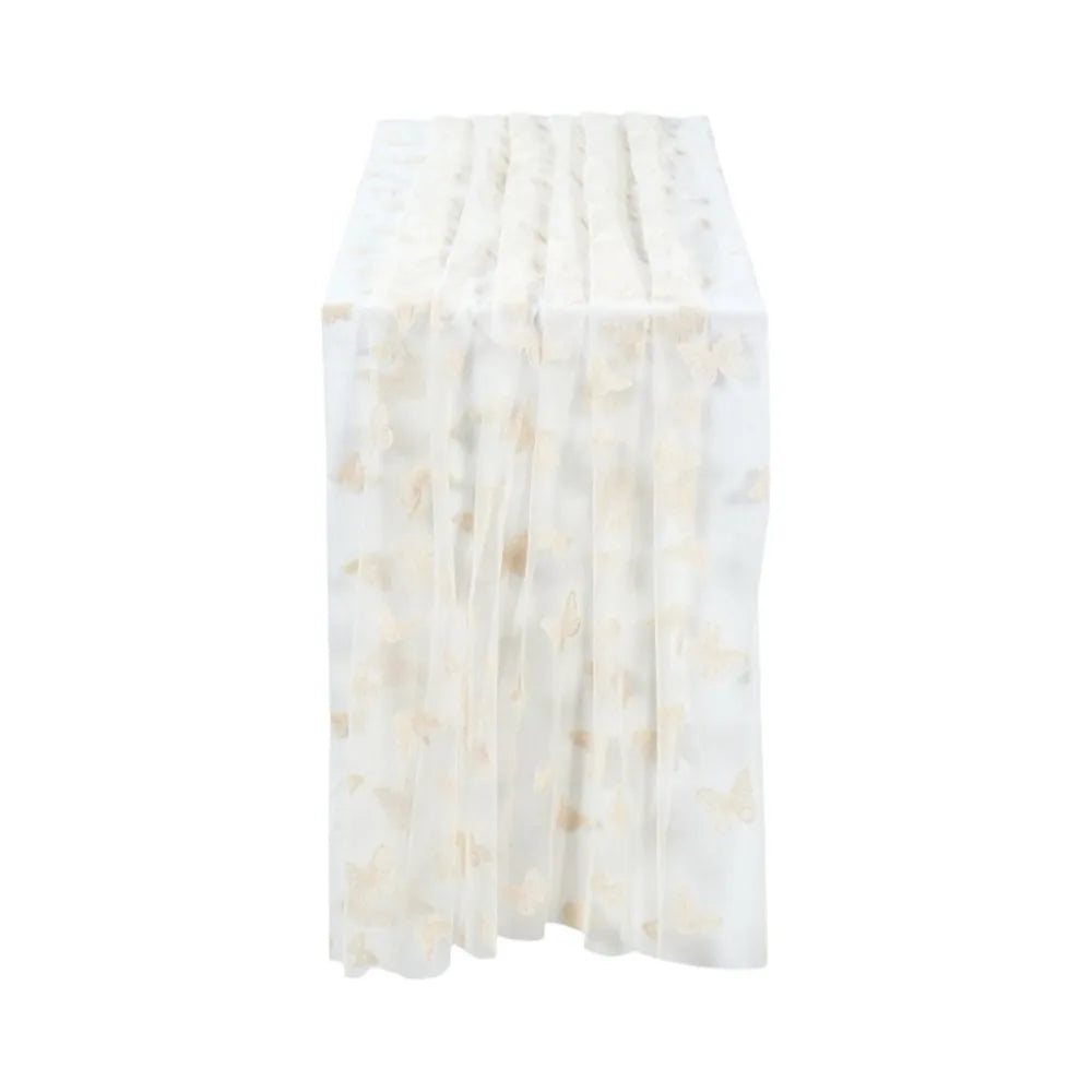 nappe décorative transparente papillons brodés rose violet blanche festive romantique table anniversaire élégante événementière