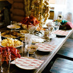 serviettes papier motif homards rouge fond blanc texturé rassemblements été pique niques barbecues pack