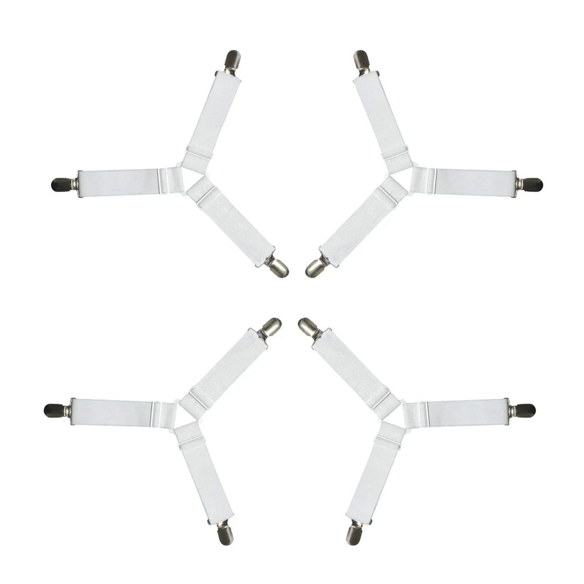 attaches drap housse clips métalliques lot pièces noir blanc tissu uni fonctionnel minimaliste fixations