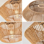 lampe suspendue moderne marron clair tissée main 32cm opale câble noir adjustable 150cm chambre