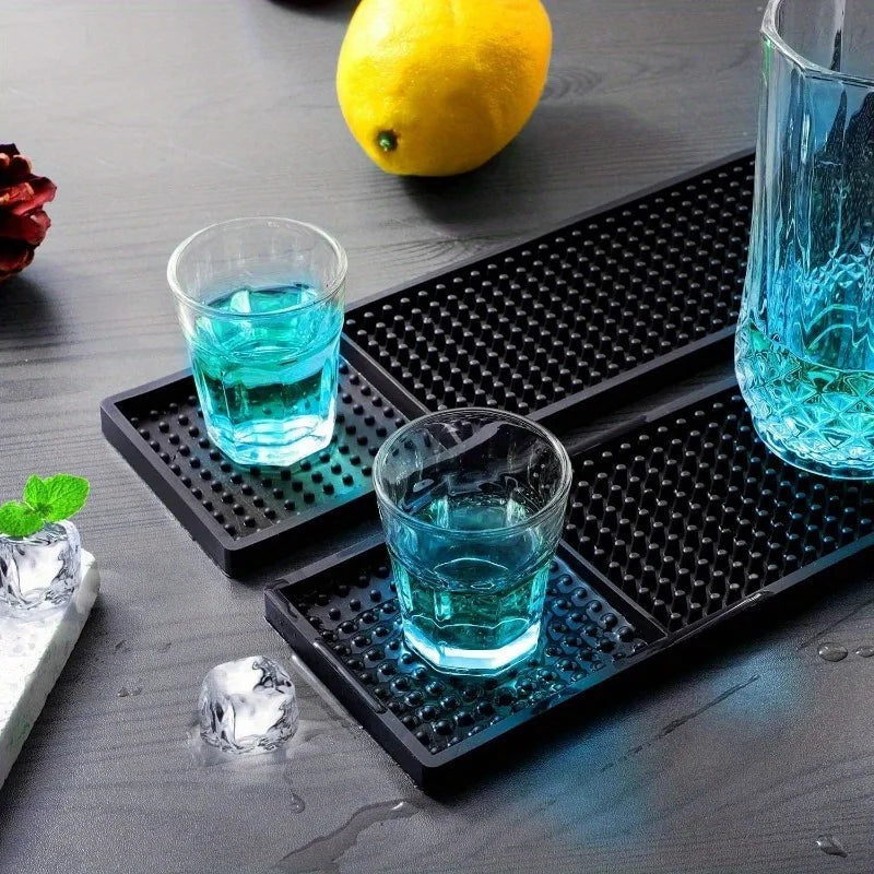 tapis bar antidérapant texturé compartiments creux moderne couleur noir jaune bleu rose orange violet