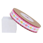 ruban décoratif fleuri vintage blanc noir bleu rose jaune simple complexe bordure dentelée polyester