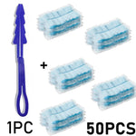 brosse poussière bleu clair douce moderne poignée 60 pièces remplacement 28cm longueur