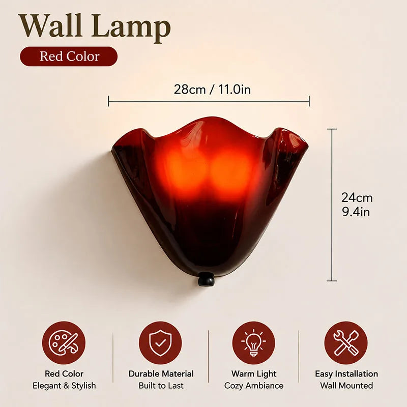 lampe murale décorative fleur blanc crème rouge vert olive led moderne chambre salon