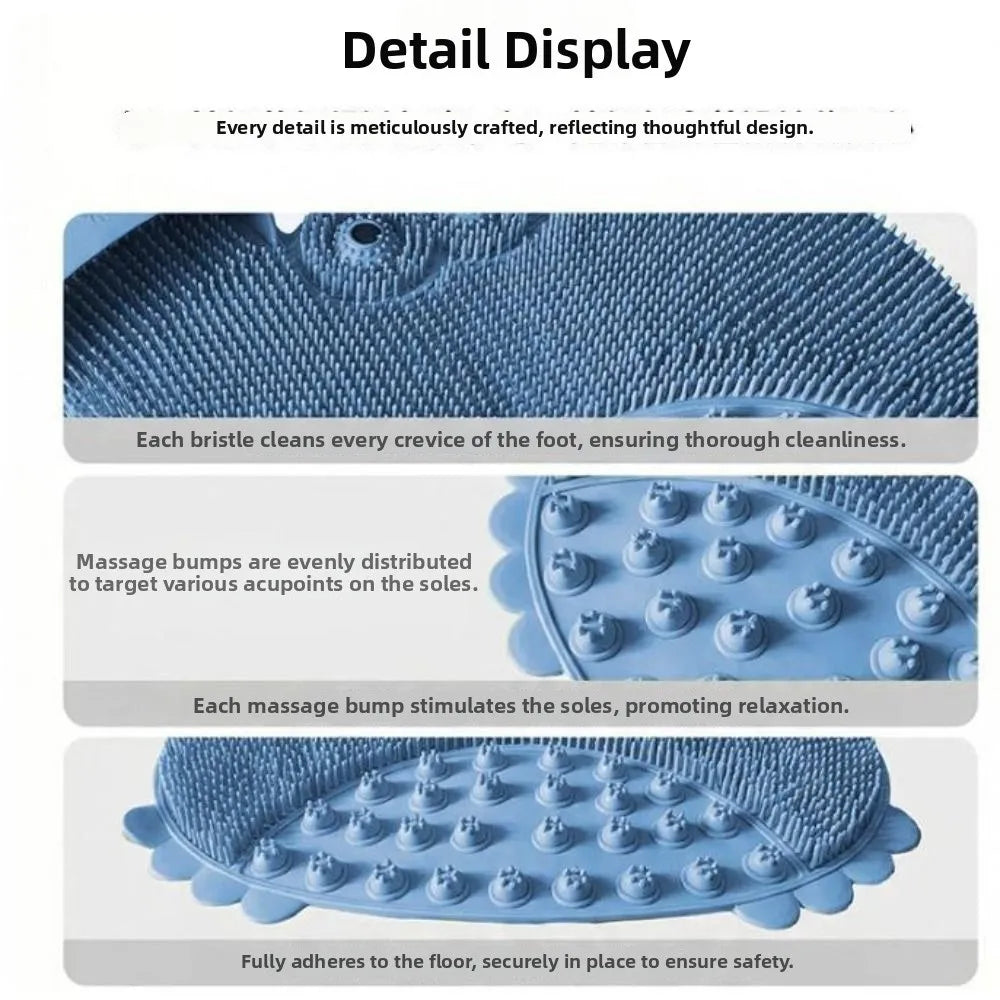 brosse bain moderne bleu vert grenouille adhésif bristles pointus pratique