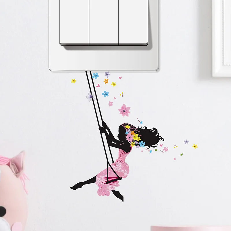 autocollants murals papillons colorés silhouette féerique chambre salon décoration murale stickers animés pvc