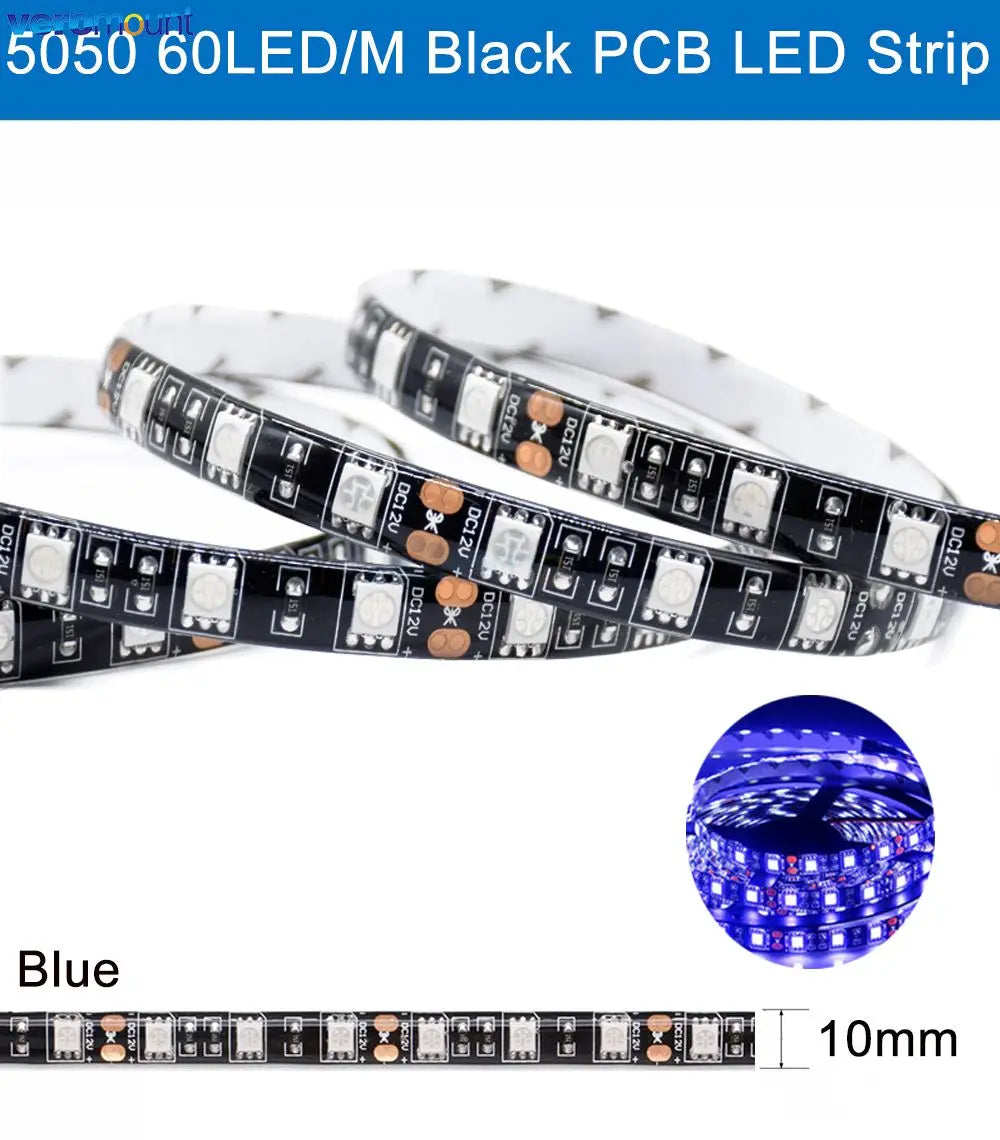ruban led smd 5050 5m rgbw ip65 noir adhésif 60ledsmètre moderne connecteur troisbroches