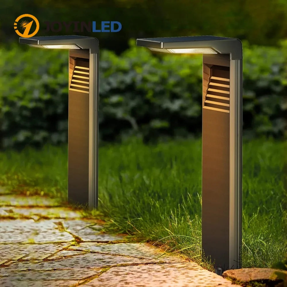lampe solaire led jardin extérieur noir moderne modes lumineux piquet facileABS