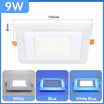 Panneau LED moderne blanc bleu rond carré clips métalliques 90V 260V LED