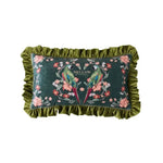 housse coussin imprimée perroquet oiseaux fleurs polyester coton lit carré vintage bleu vert rose
