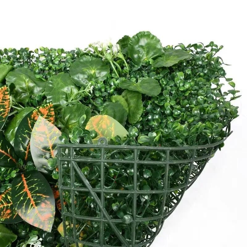 panneau végétal murale plante artificielle feuilles vertes fruits décor jardin extérieur intérieur naturel