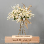 arche decorative boho chic fleurs artificielles blanc beige doré vert