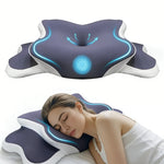 coussin sommeil gris foncé texture douce contour ergonomique support cervical nuit relaxation confortable