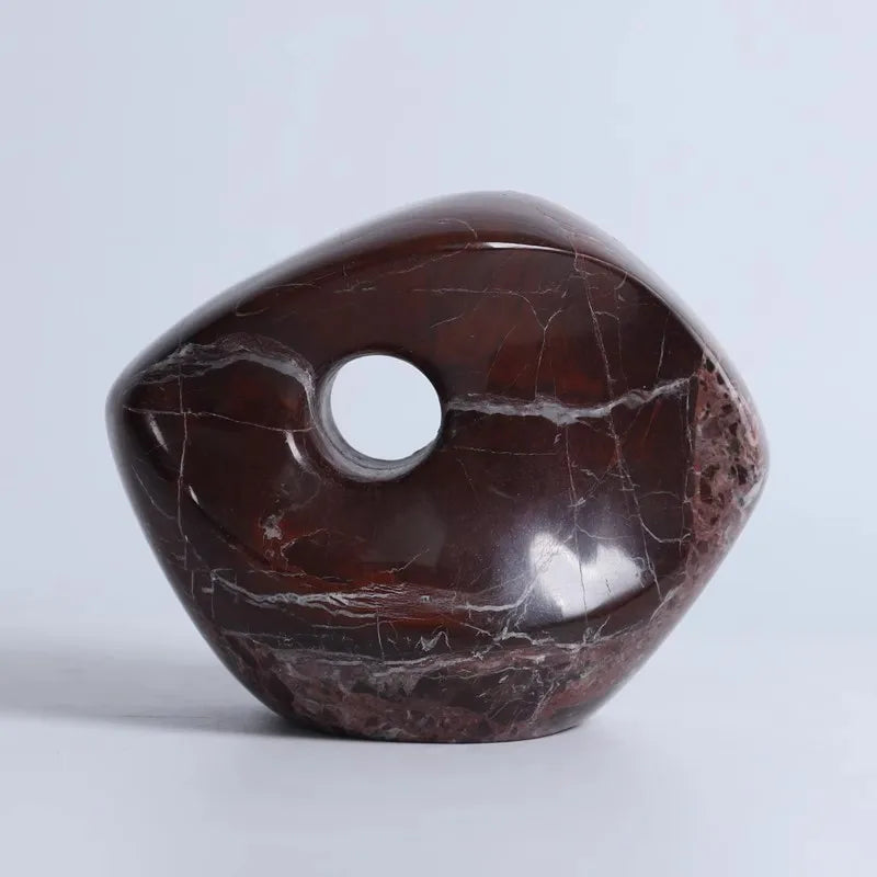 ornements sculpturaux abstraits pierre marron rouge moderne minimalisteintérieur décoration salon sécurité original