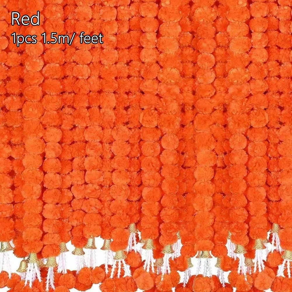 guirlande fleurs artificielles jaunes oranges décoration événement festive indienne lumière led