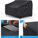 housse canapé patio noir moderne 100 polyester imperméable boucle fixation airflow padded handle