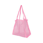 sac plage bleu clair vert clair rose jaune fluo maille réutilisable respectueux environnement pliable