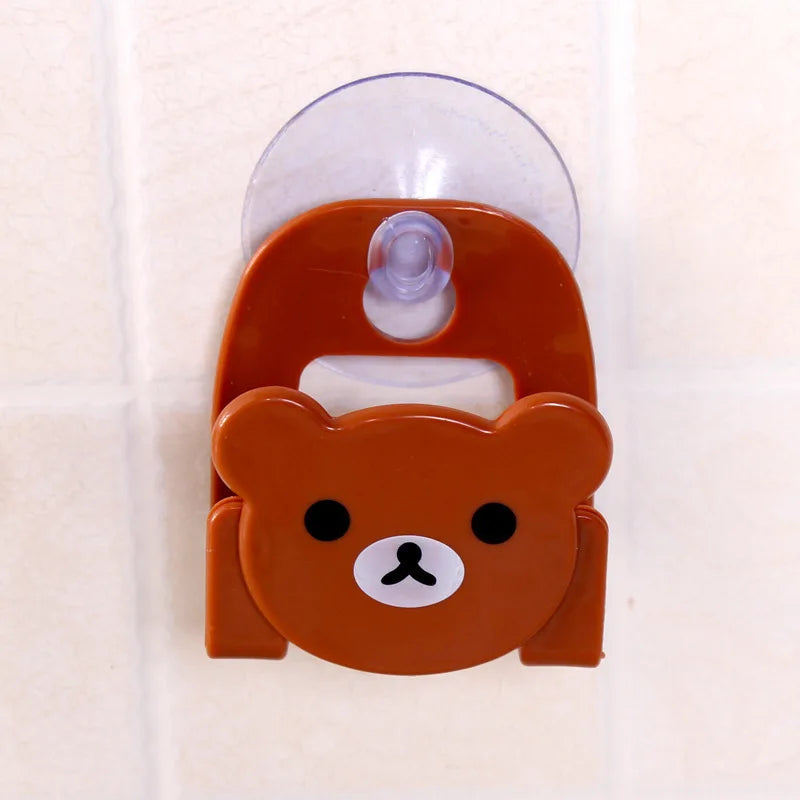 porte savon kawaii chat grenouille ours panda ventouse éponge poreuse mignon noir vert blanc