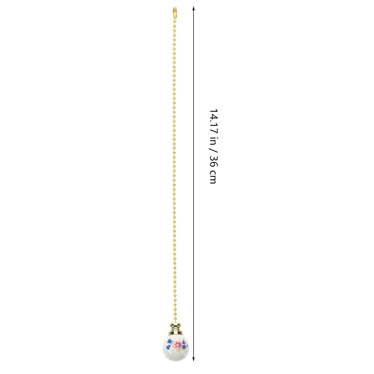 pendule plafonnier fleur peinte blanc doré bleu rose vert classique opacité chaîne boule décorative