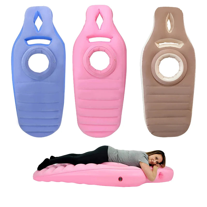 coussin gonflable bleu rose confort yoga massage relaxation positionnement tête cou