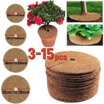 tapis protection pots fleurs marron clair texture naturelle antigel biodegradable 20cm 25cm 30cm 35cm
