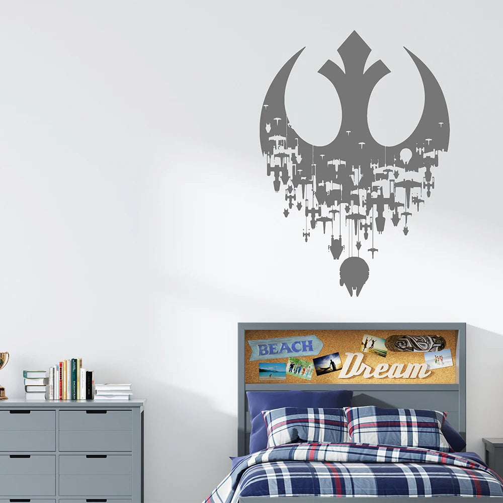 Autocollant mural avion bleu ciel pour chambre enfant