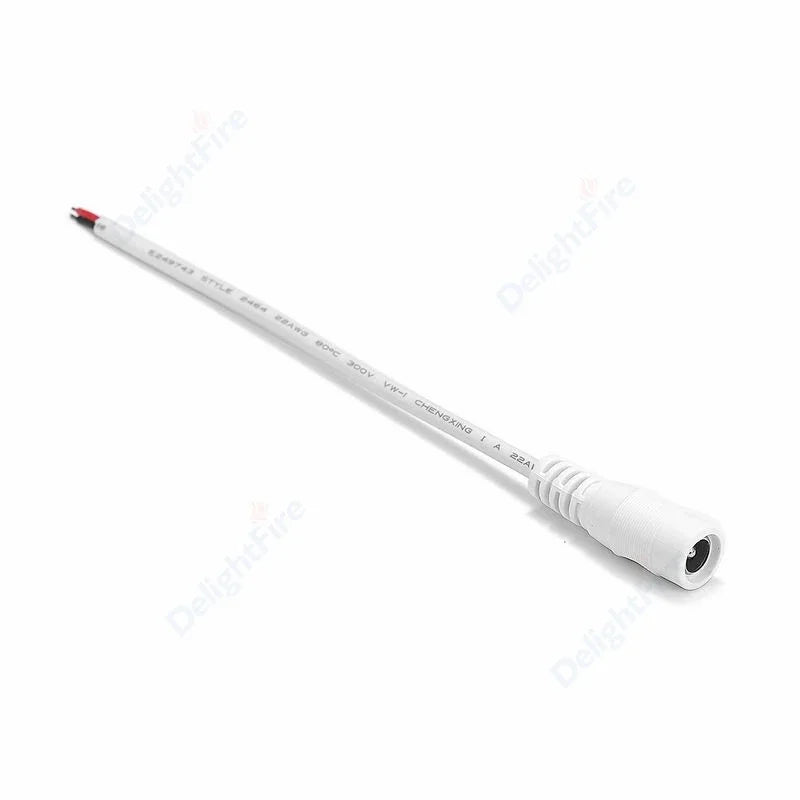 câble électrique 5.5x2.1mm noir femelle mâle adaptateur dc 24v certification rohs led cctv alimentation