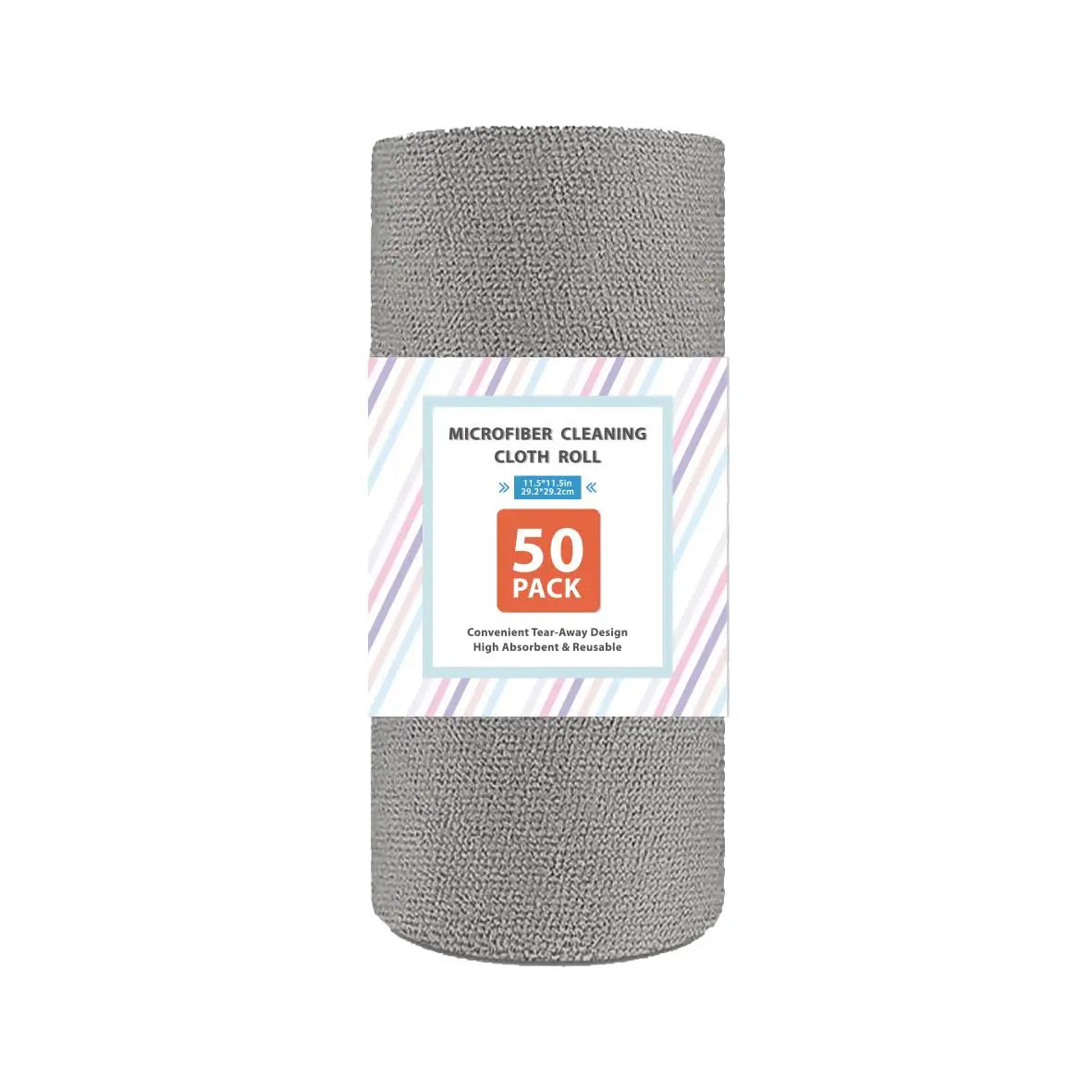 serviettes nettoyage microfibre gris clair pack 50 pièces pratique absorbant texture rugueuse cuisine garage