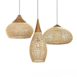 suspension lumineuse tissée naturelle moderne rustique salon chambre led 90 260v e27