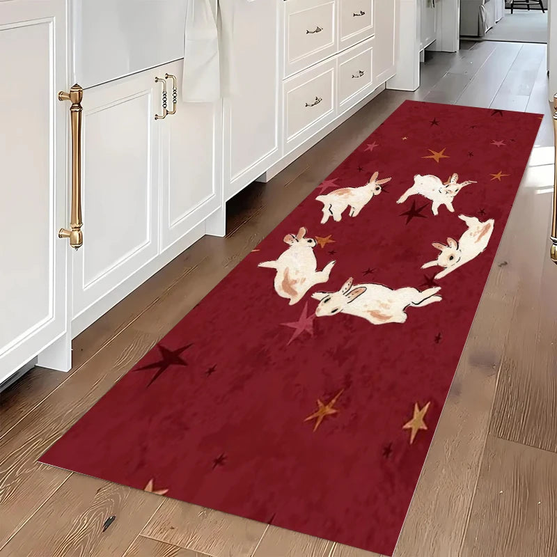 tapis moderne vert lapins étoiles adhésif doux extérieur décoration chambre commercialisation