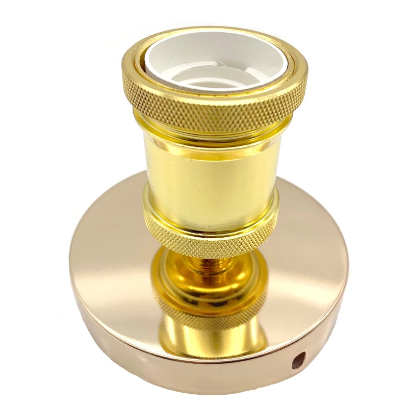 support ampoule vintage or cuivre noir moderne inclusion vis écrous câbles bronze golden